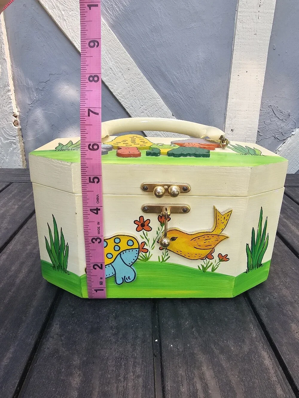 Billie Ross of Palm Beach -Hand-Painted Wooden Box Bag